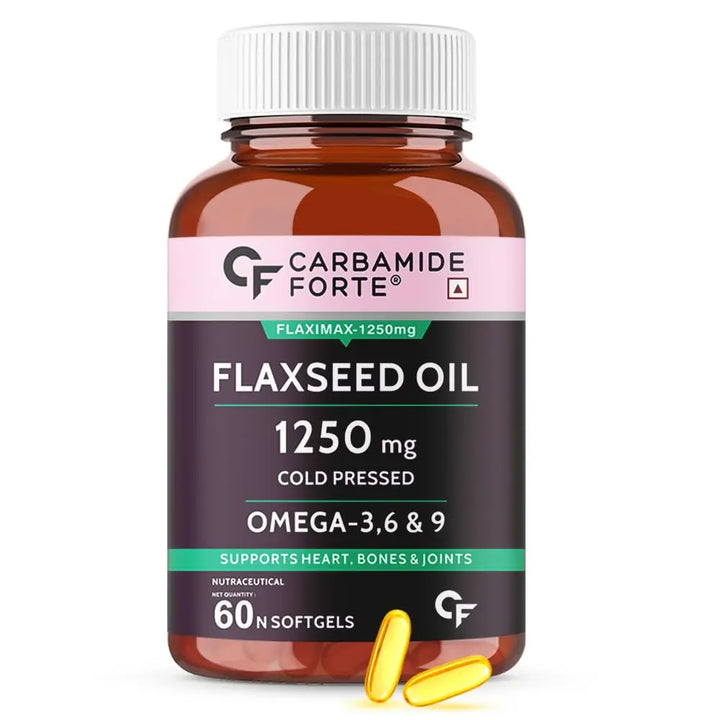 Carbamide Forte Cold Pressed Flaxseed Oil Capsules 1250mg Omega 3 6 9 | 60 Capsules Product vendor