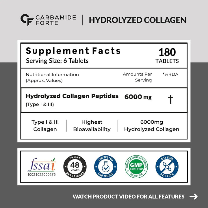 Carbamide Forte Collagen Peptides for Women & Men - 180 Tablets Product vendor