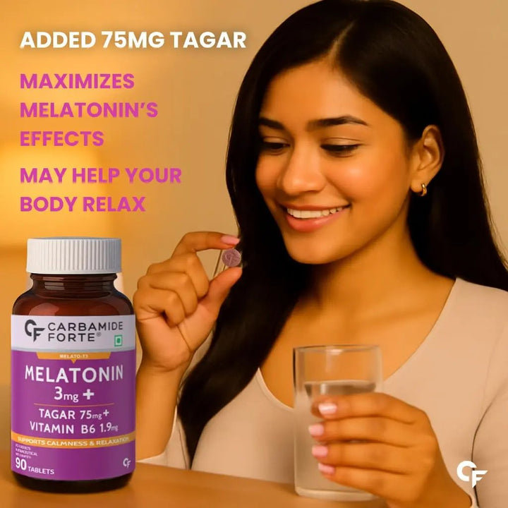 Carbamide Forte Melatonin 3mg with Tagara 75mg Sleeping Aid Pills – 90 Tablets Product vendor