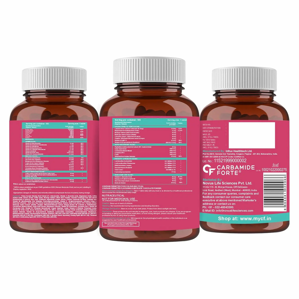 Carbamide Forte Multivitamin Tablets for Women with 43 Ingredients -60 Veg Tablets Product vendor
