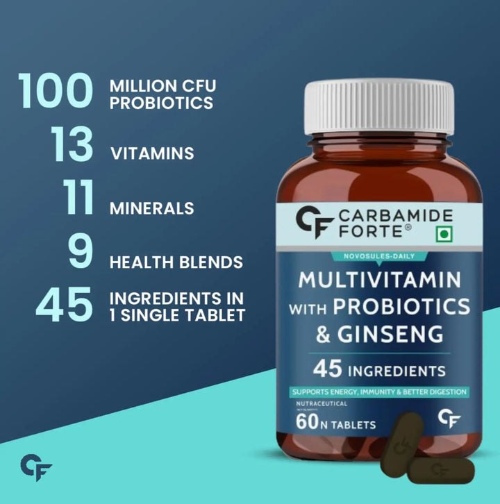 Carbamide Forte Multivitamin with Probiotics Ginseng |  60 Veg Tablets Product vendor