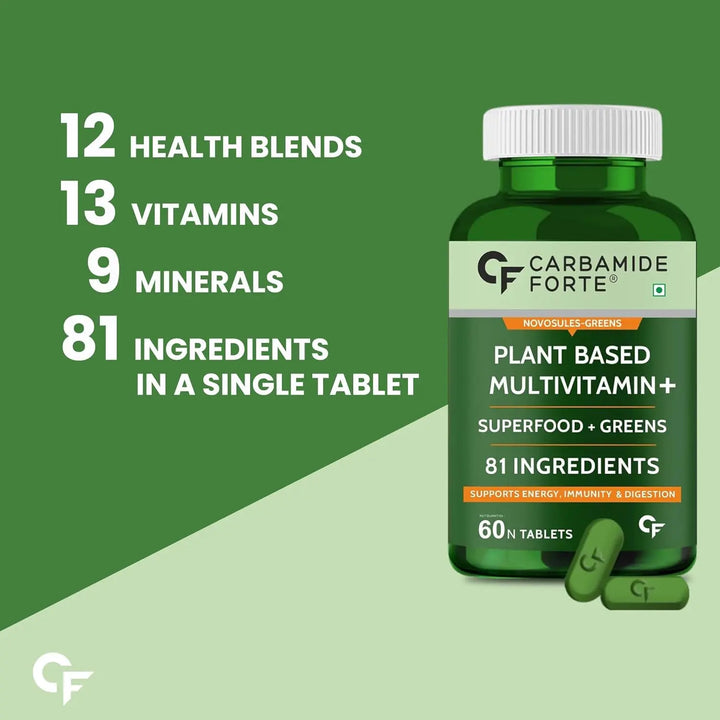 Carbamide Forte Plant Based Multivitamin for Men & Women  | 60 Veg Tablets Product vendor