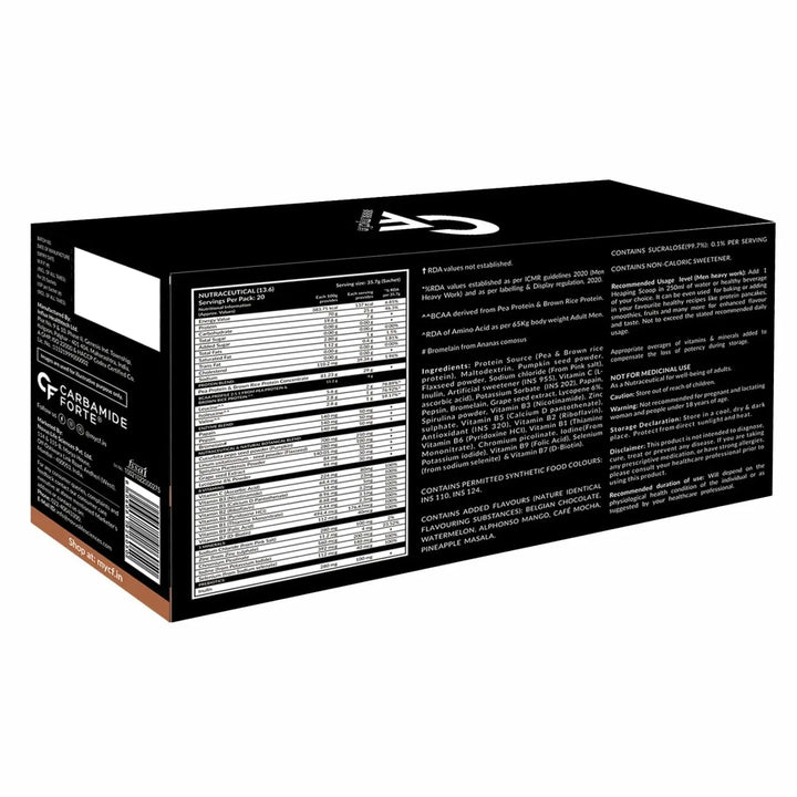 Carbamide Forte Plant Protein Powder |  5 Flavors Plant Protein Powder For Men - Pack Of 20 Product vendor