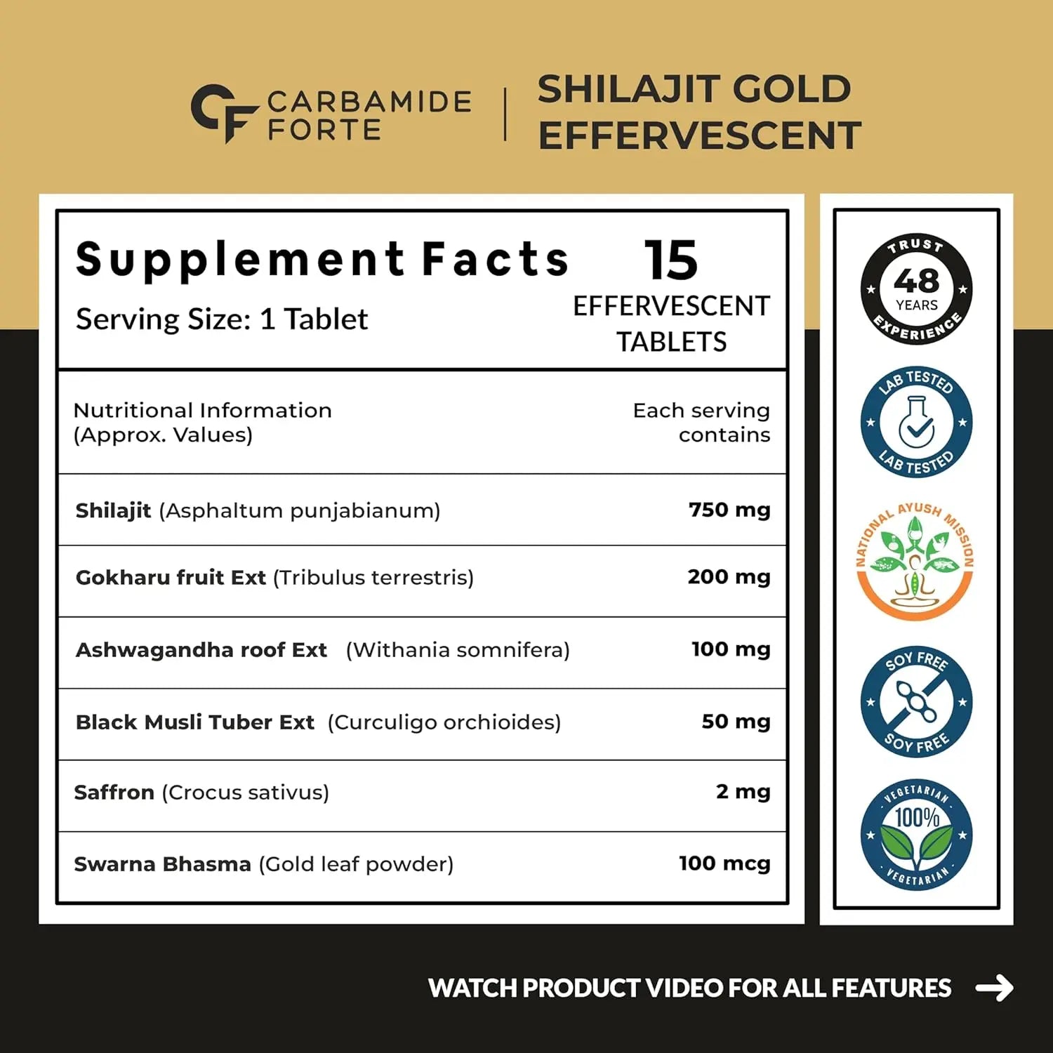 Body Gold Tablet Carbamide Forte Shilajit Gold | 15 Effervescent Tablets - Body – Body ...