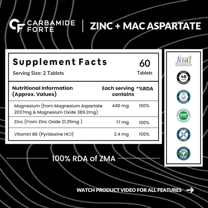 Carbamide Forte ZMA | 60 Tablets Product vendor