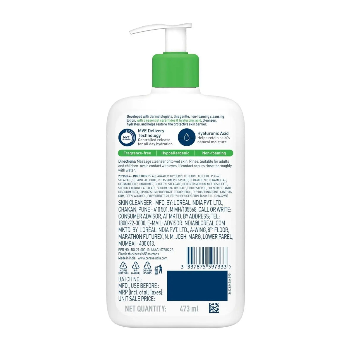CeraVe Hydrating Cleanser For Normal To Dry Skin (473ml) Product vendor