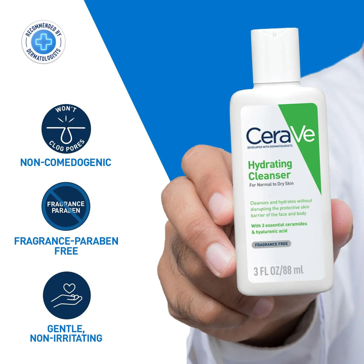 CeraVe Hydrating Cleanser For Normal To Dry Skin (88ml) Product vendor