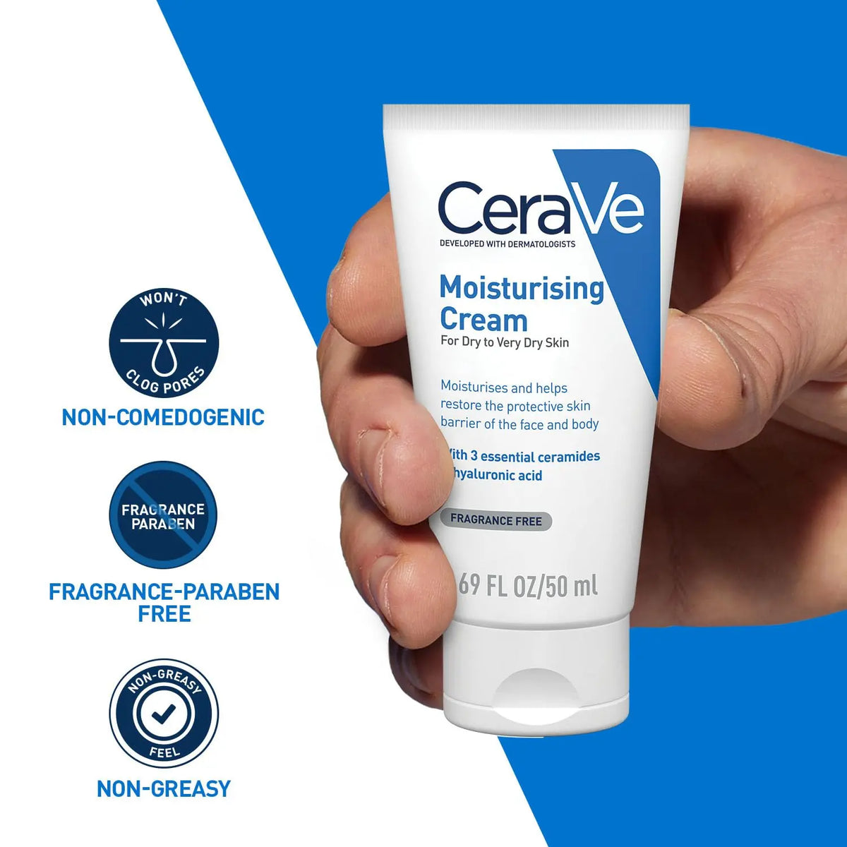 CeraVe Moisturizers, Moisturizing Cream For Dry To Very Dry Skin (50ml) Product vendor