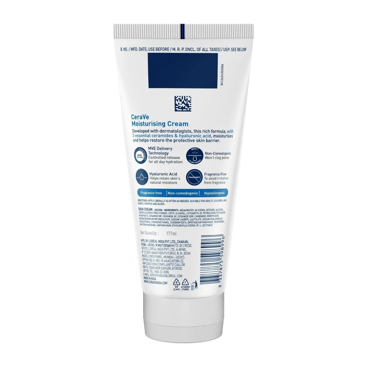 CeraVe Moisturizing Cream For Dry To Very Dry Skin (177ml) Product vendor