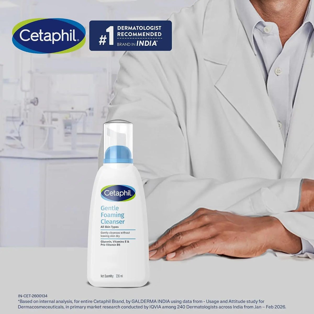 Cetaphil Foaming Face Wash, Gentle Foaming Cleanser For All Skin Types - 236 ml Product vendor