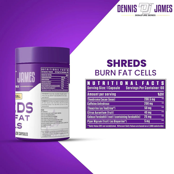 Dennis James Signature Series Shreds Burn Fat Cells (60 Black Capsules) Product vendor