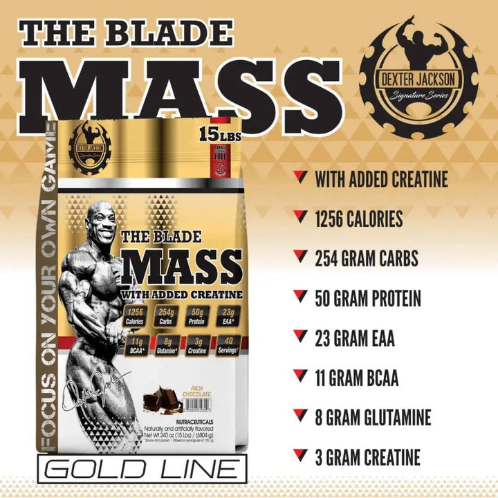 Dexter Jackson Signature Series The Blade Mass Gainer 15lbs (Rich Chocolate) Dexter Jackson