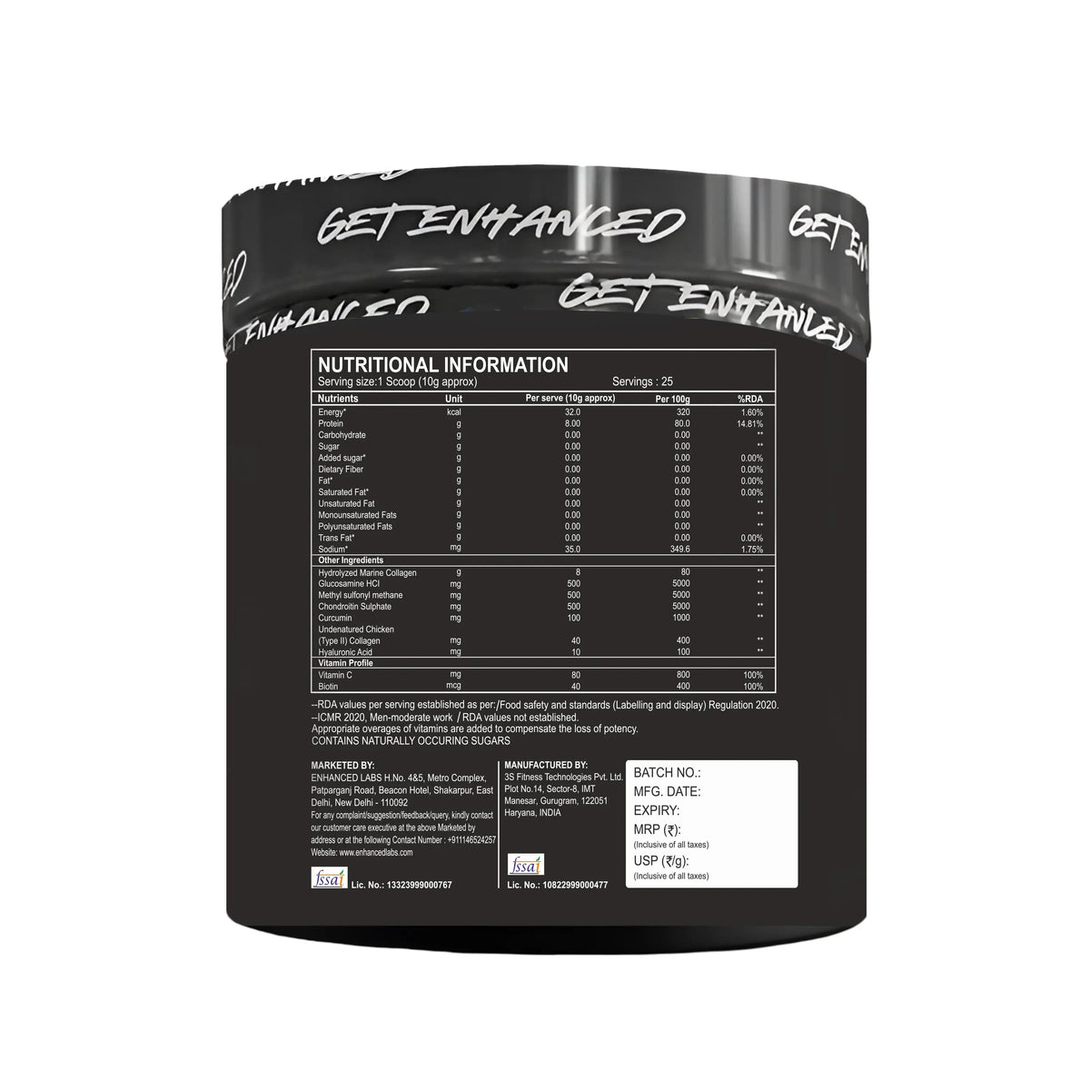 Enhanced Collagen 250g Product vendor