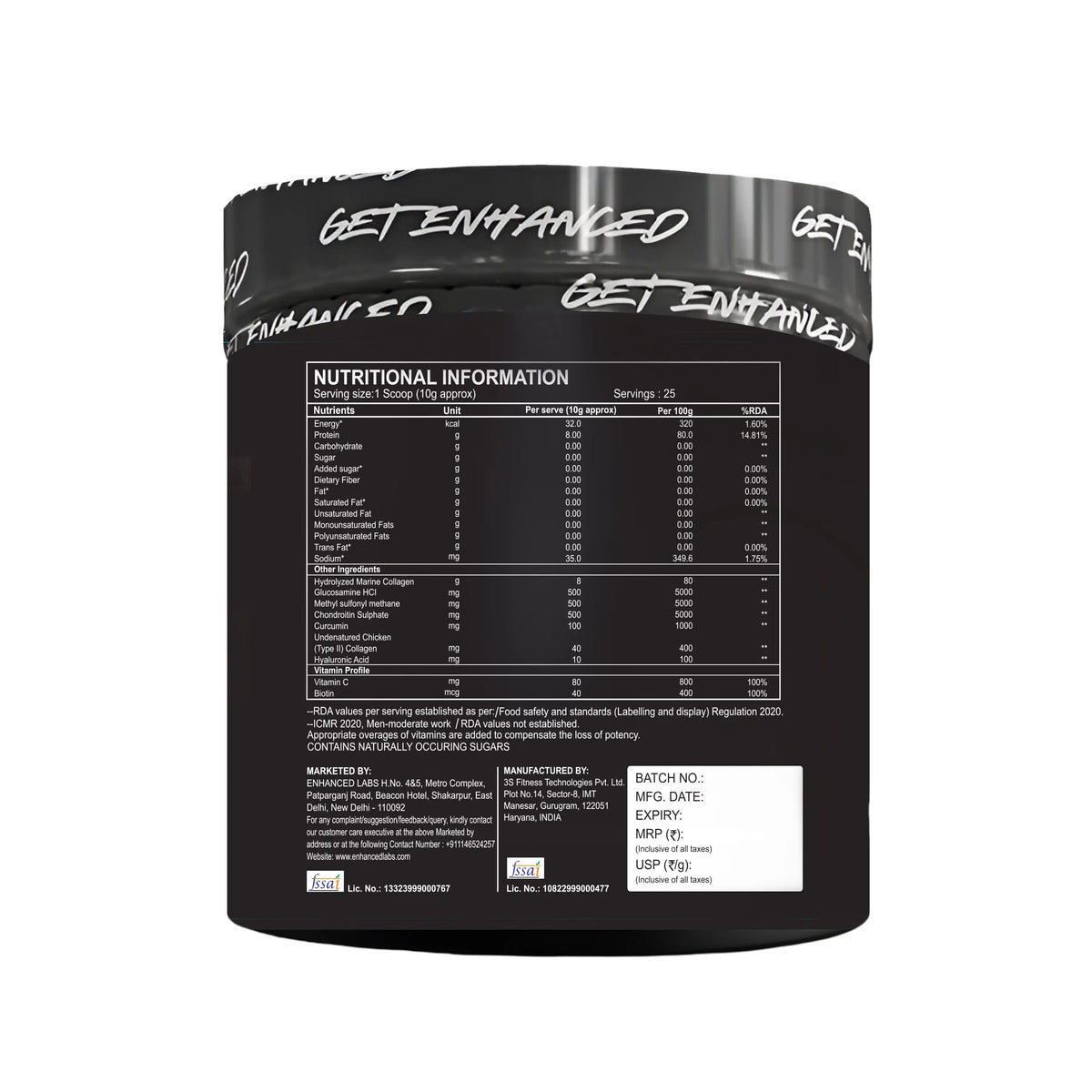Enhanced Collagen 250g Product vendor