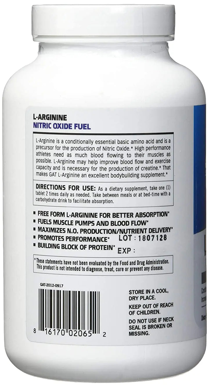 GAT L-Arginine - 180 Tablets - Halt