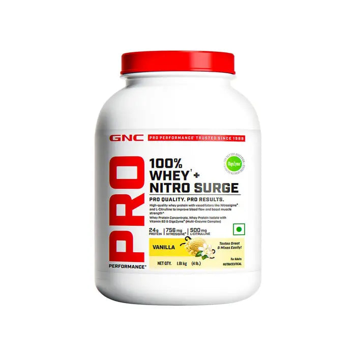 GNC 100% Whey + Nitro Surge Product vendor