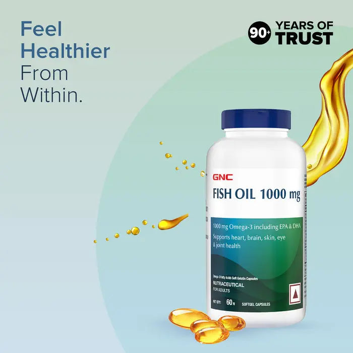 GNC Fish Body Oil 1000 mg - 90 Softgels Product vendor