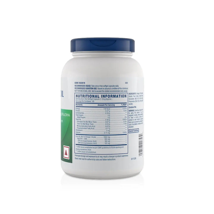 GNC Fish Body Oil 1000 mg - 90 Softgels GNC