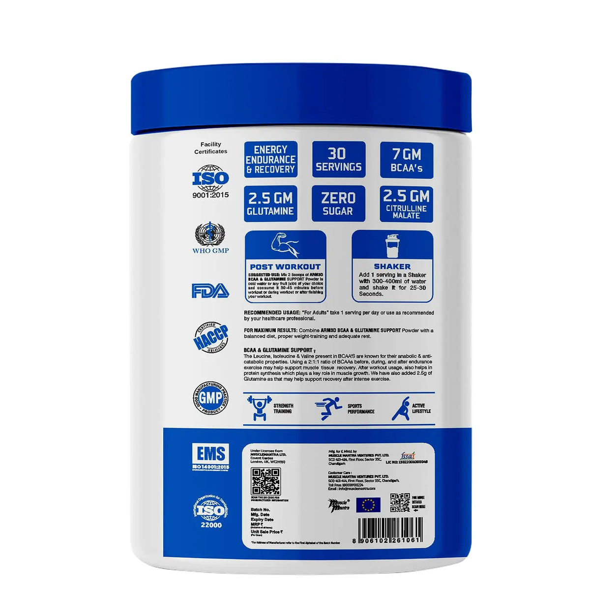 Muscle Mantra ARM3D - Instantized BCAA with Glutamine and Taurine Product vendor