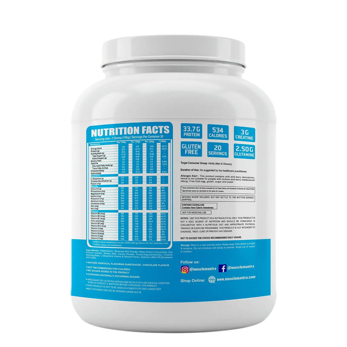 Muscle Mantra Pro Series Awesome Mass Gainer Product vendor