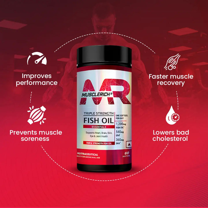 MuscleRich Triple Strength Fish Oil (Supports Heart, Brain, Skin, Eye & Joint Health) 60 Softgel Product vendor