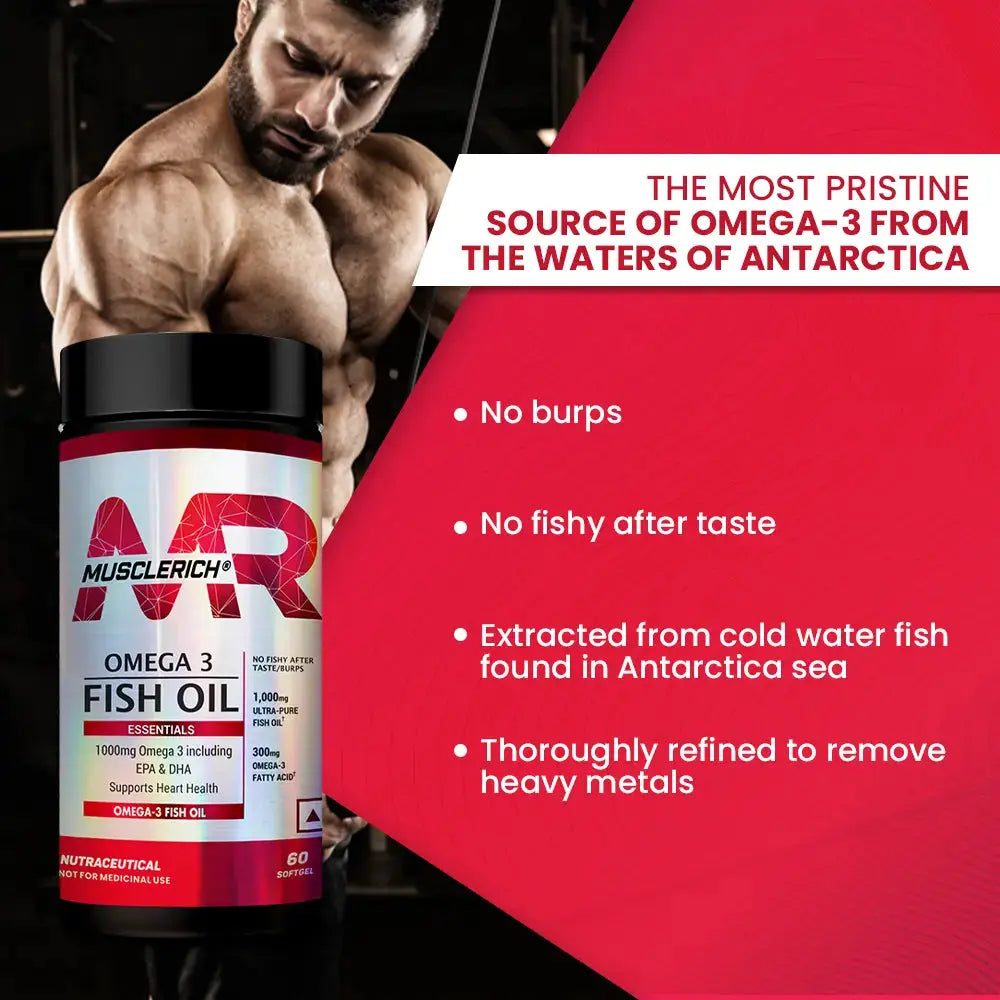MuscleRich Omega-3 Fish Oil (1000mg Omega 3 including EPA & DHA) 60 Softgel Product vendor