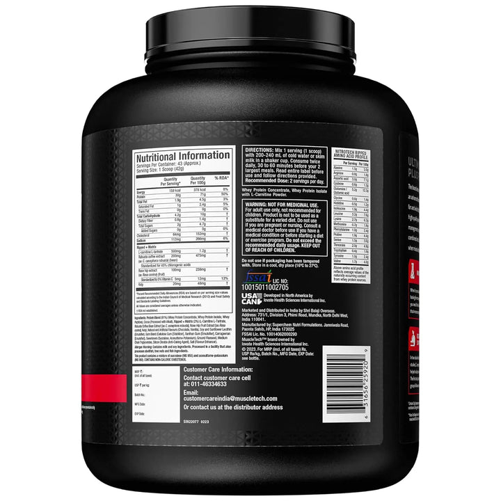 MuscleTech Nitro Tech Ripped Whey Protein (Indian) Product vendor
