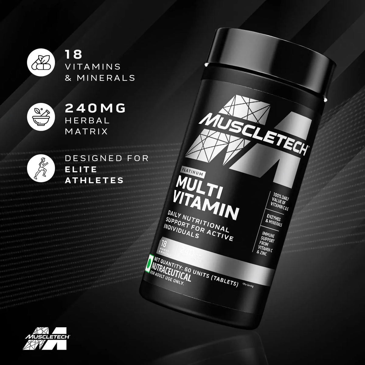 Muscletech Platinum MultiVitamin 60 Tablets Muscletech