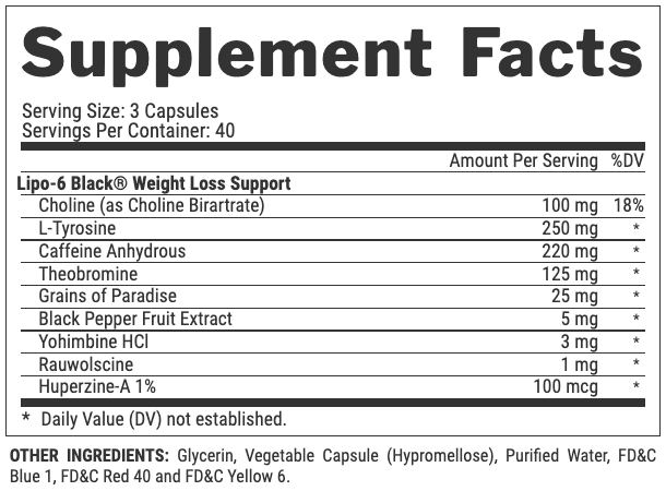 Nutrex Research LIPO-6 BLACK Extreme Potency Fat Burner (120 Black-Caps) Nutrex Research