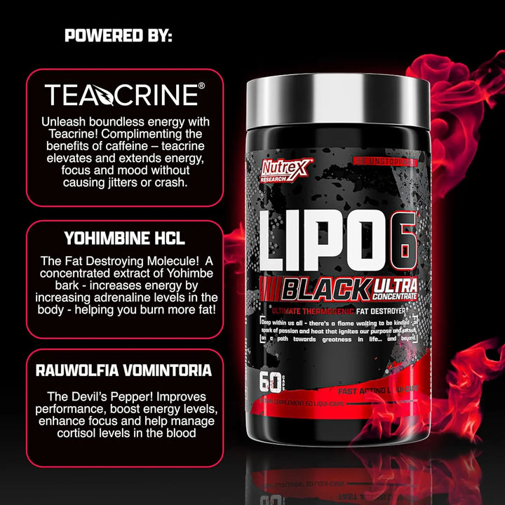Nutrex Research Lipo-6 Black Ultra Concentrate Extreme Fat Loss Support (60 CAPS) Product vendor