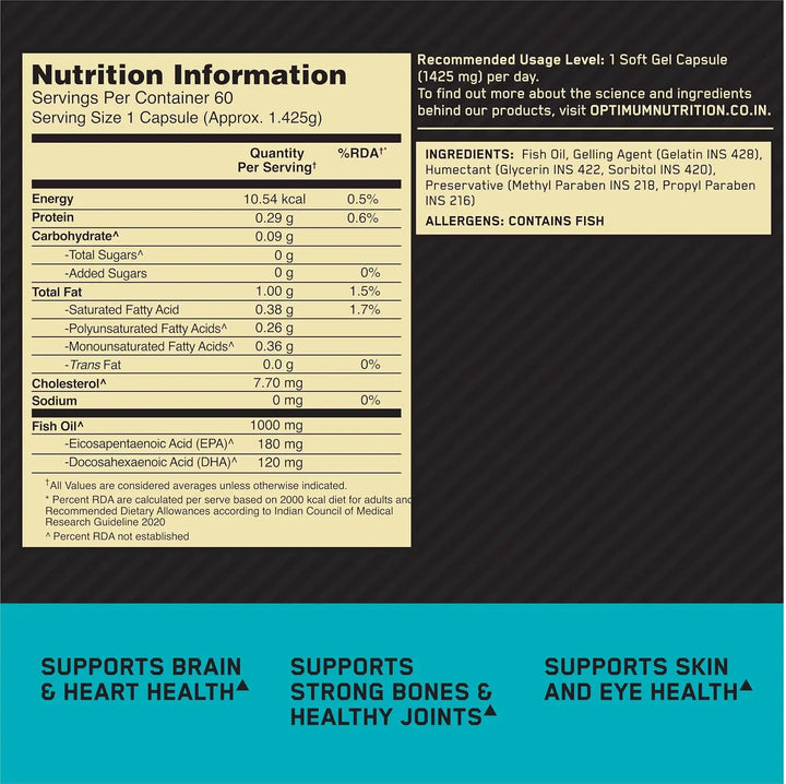Optimum Nutrition Fish Oil - 60 Capsules Product vendor