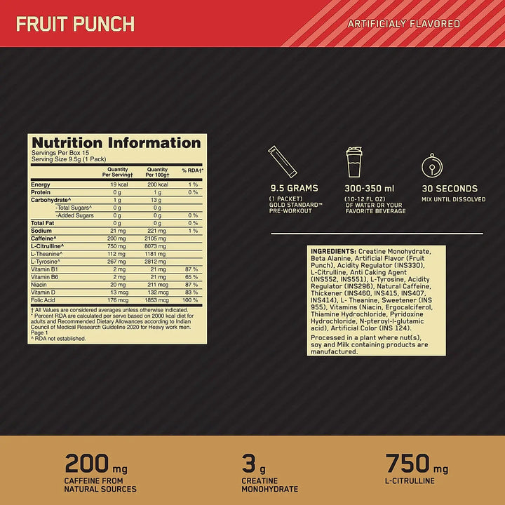 Optimum Nutrition Gold Standard Pre-Workout Product vendor