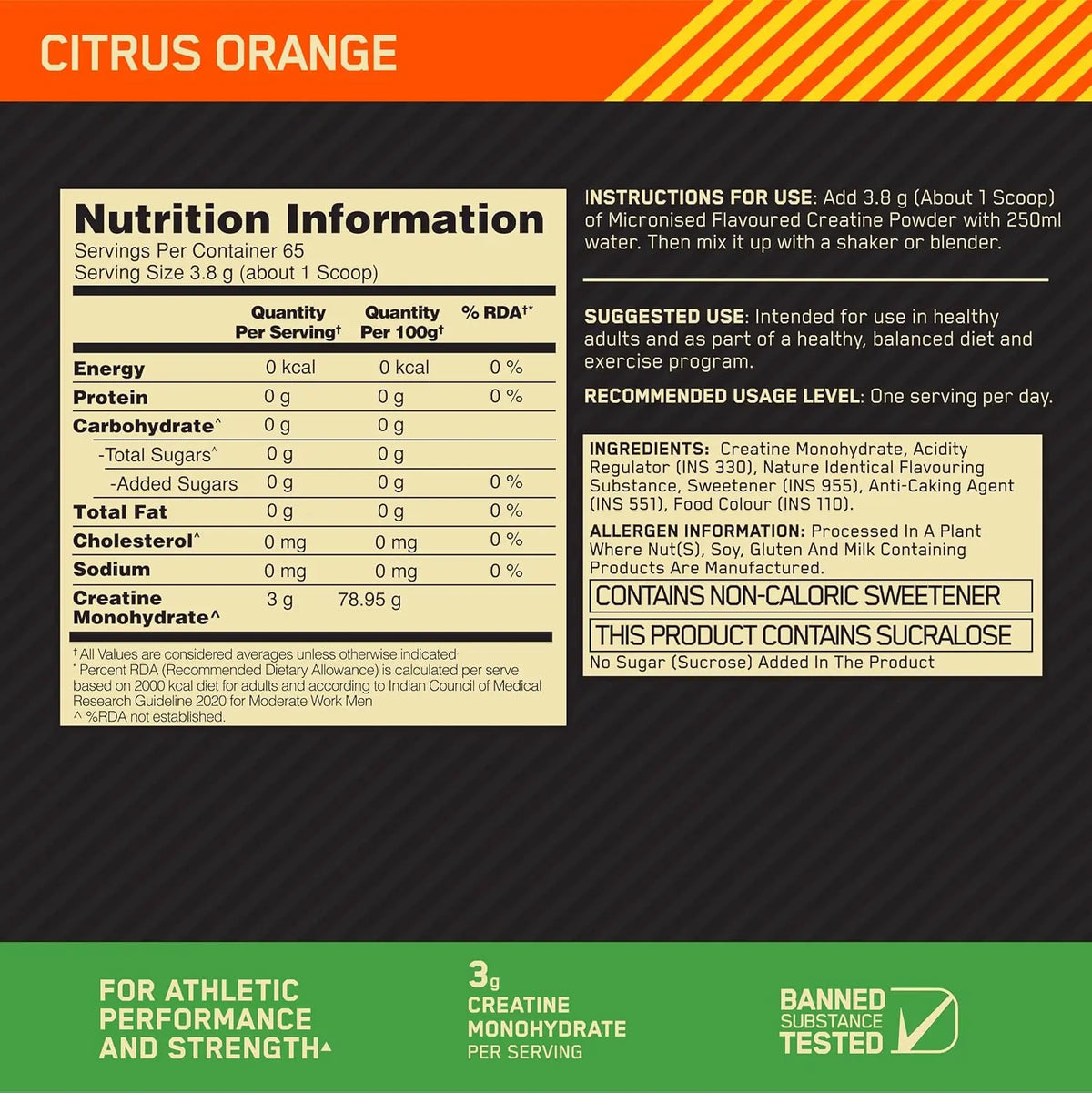 Optimum Nutrition Micronized Creatine Powder Product vendor