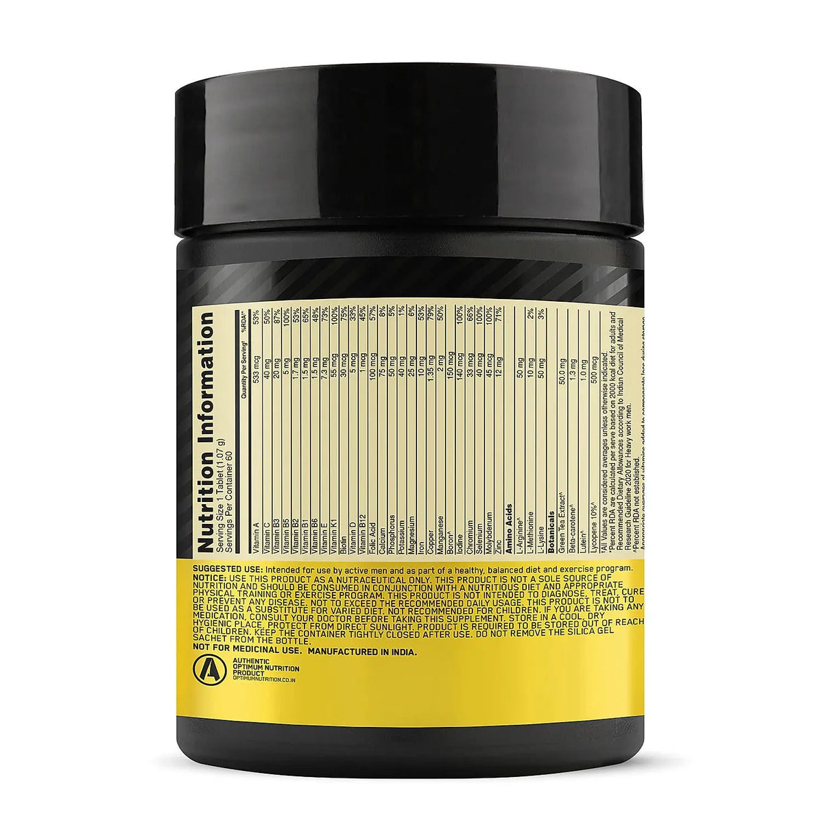 Optimum Nutrition Multivitamin for MEN- 60 Tablets Product vendor