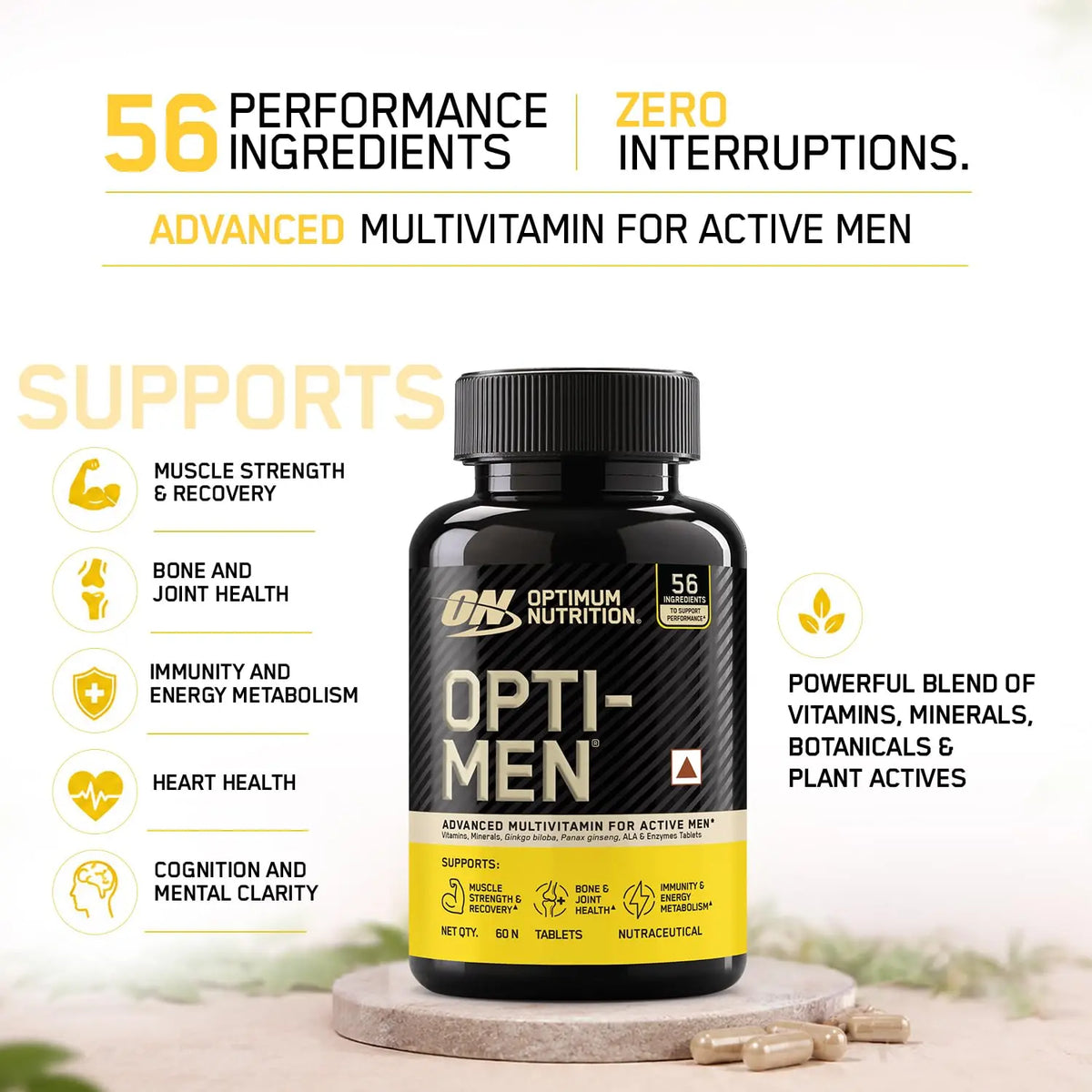 Optimum Nutrition Opti-Men - Advanced Multivitamins For Men , 60 tablets