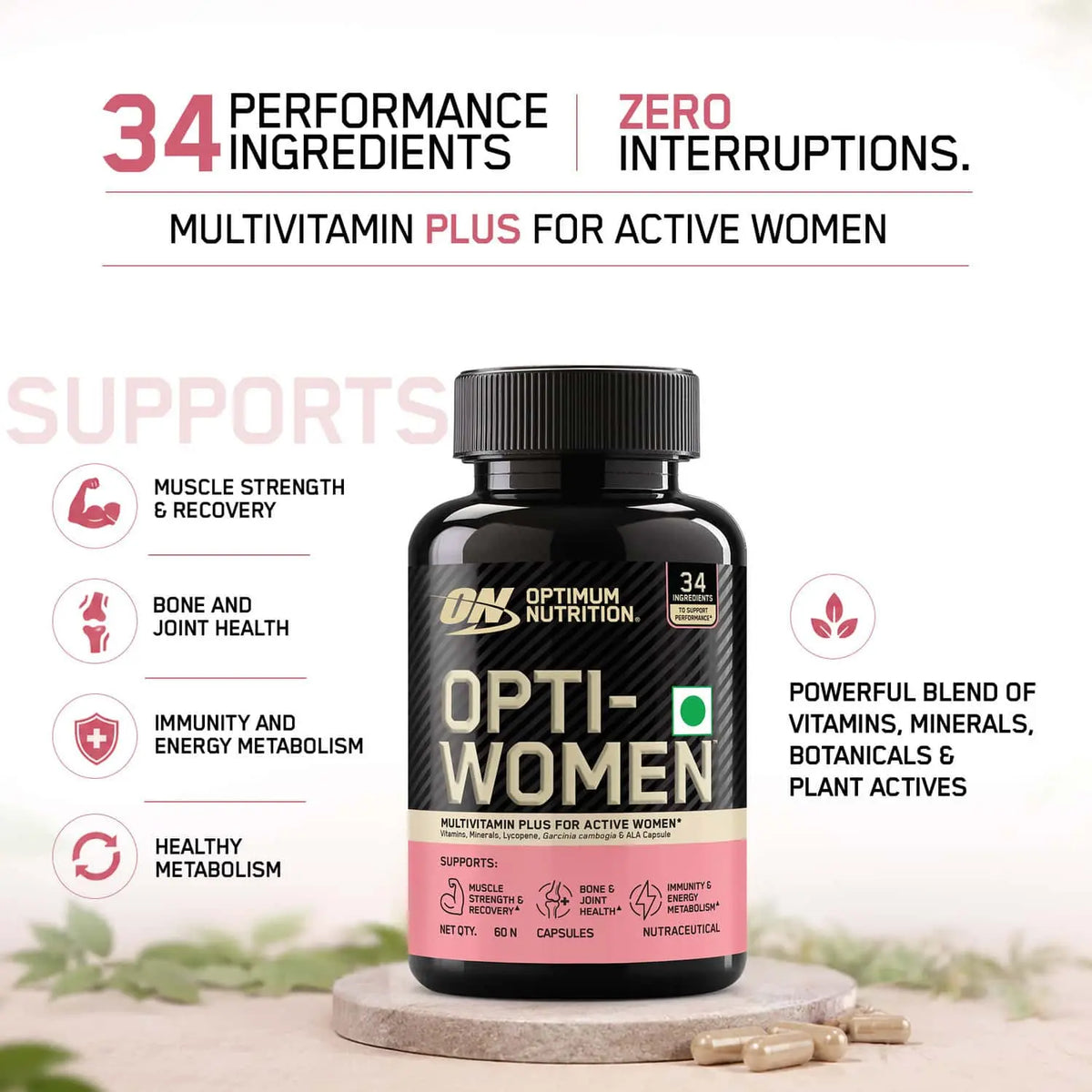 Optimum Nutrition Opti-Women - Multivitamin Plus For Women , 60 capsules