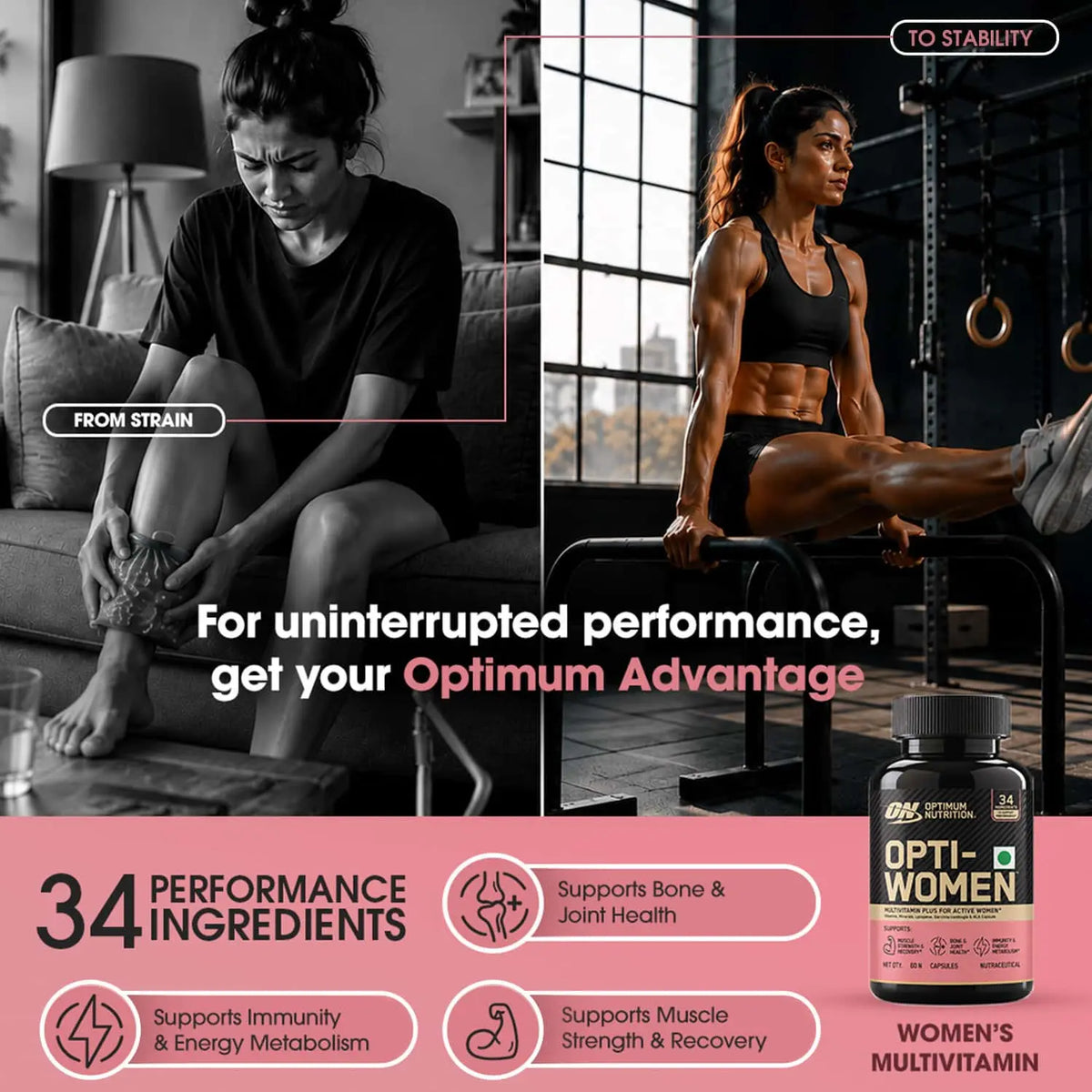 Optimum Nutrition Opti-Women - Multivitamin Plus For Women , 60 capsules