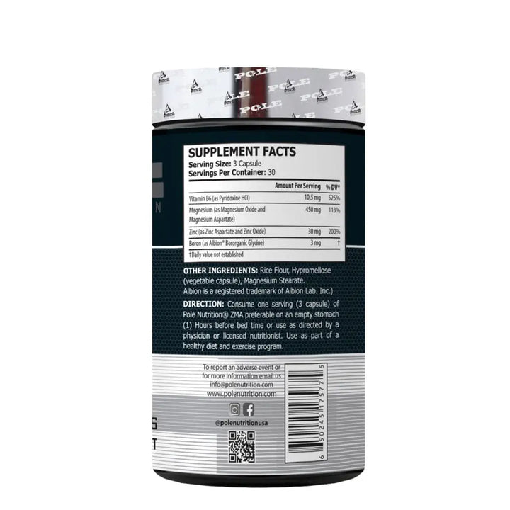Pole Nutrition ZMA – 90 Veg Capsules Product vendor