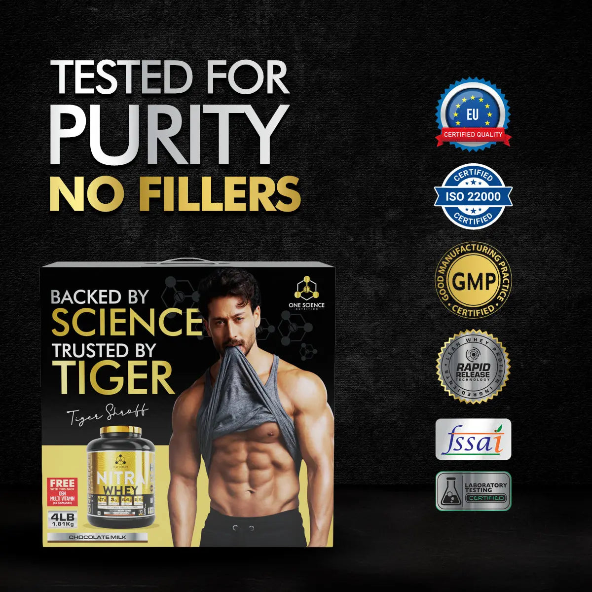 Tiger Combo Pack Nitra Whey Protein 4 LB with Daily Multivitamin 60 Capsules Product vendor