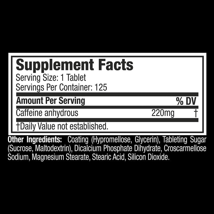 Muscletech Platinum 100% Caffeine 125 Tablets - Halt