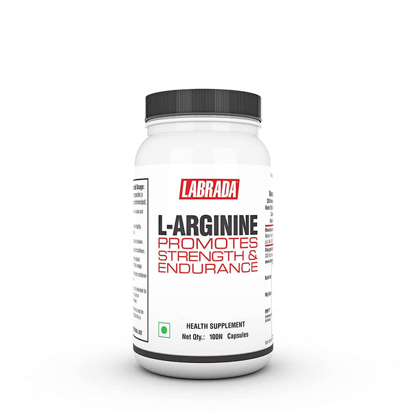 Labrada L-Arginine 100 Veg Caps (100% Pure 500mg L-Arginine, Strength, Endurance) - Halt