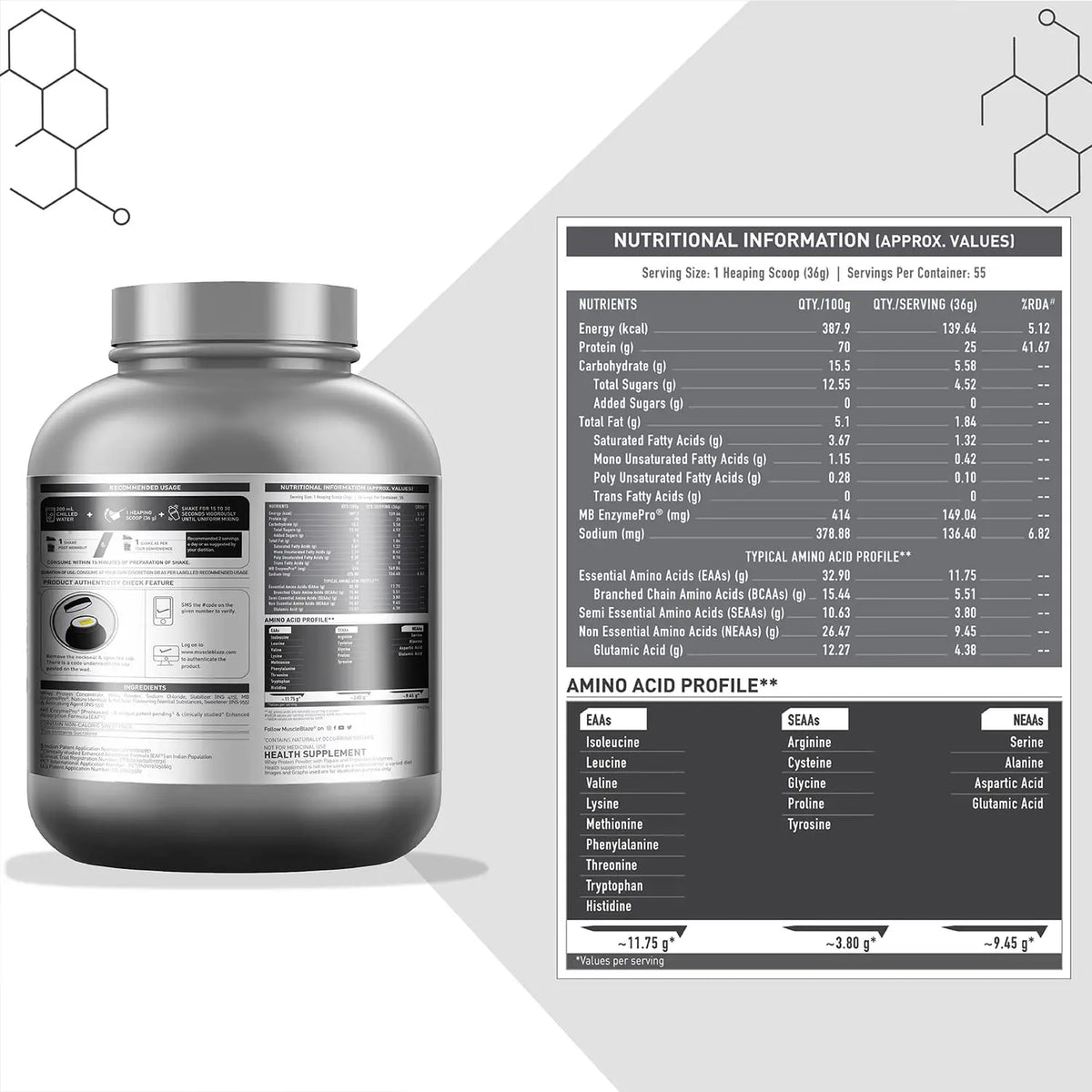 MuscleBlaze Biozyme Performance Whey Protein Product vendor
