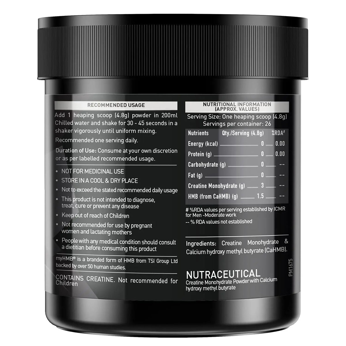 MuscleBlaze Creatine HMB Powder 125 gm (26 Servings) Product vendor