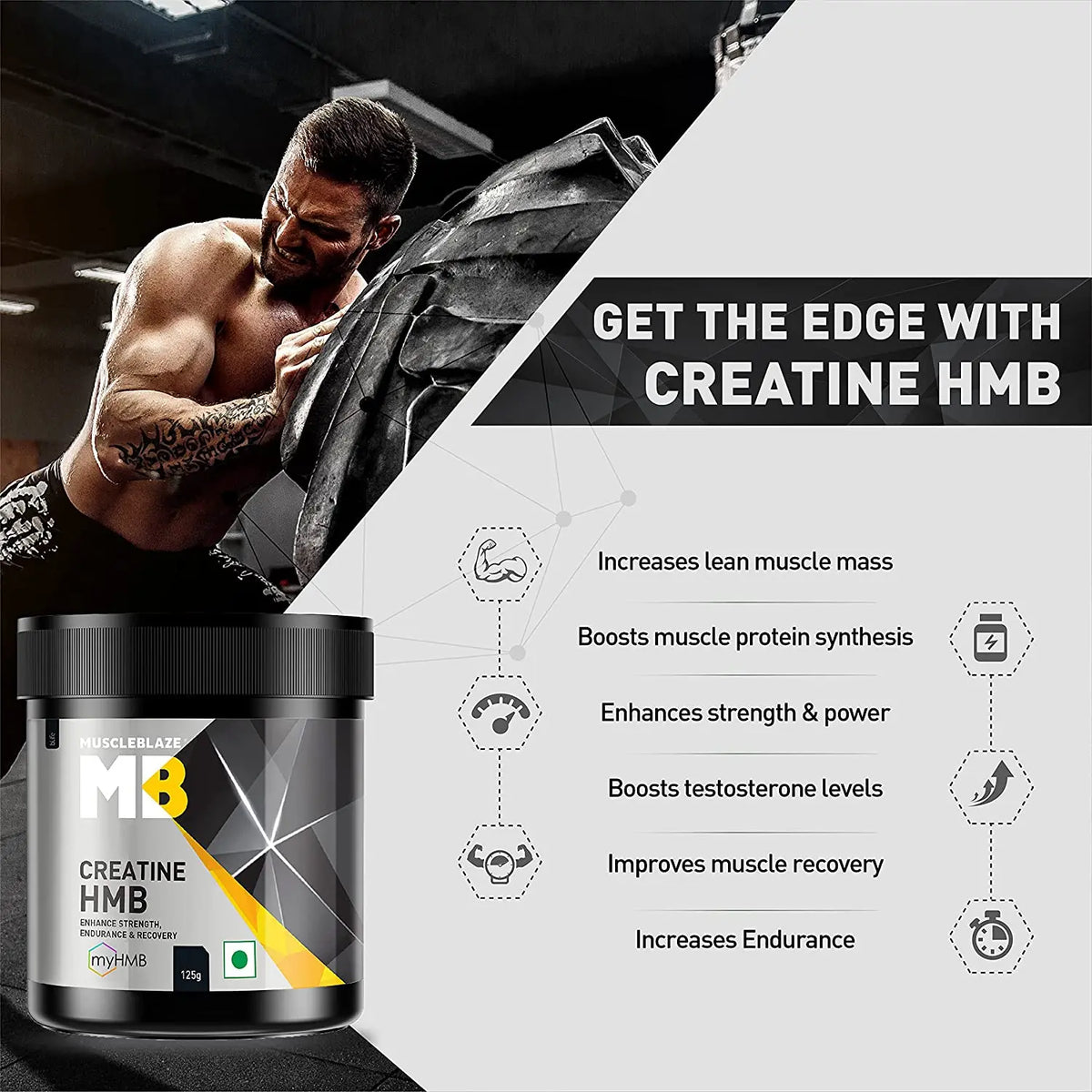 MuscleBlaze Creatine HMB Powder 125 gm (26 Servings) Product vendor