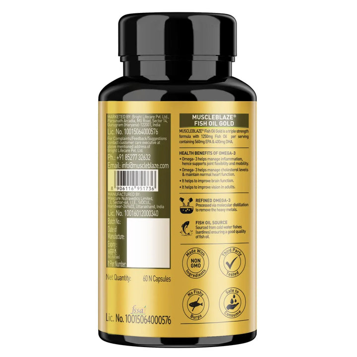 MuscleBlaze Fish Oil Gold Soft Gelatin Capsule (60 Capsules) Product vendor