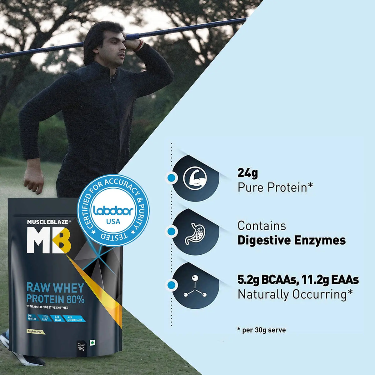 MuscleBlaze Raw Whey Protein 80% Product vendor