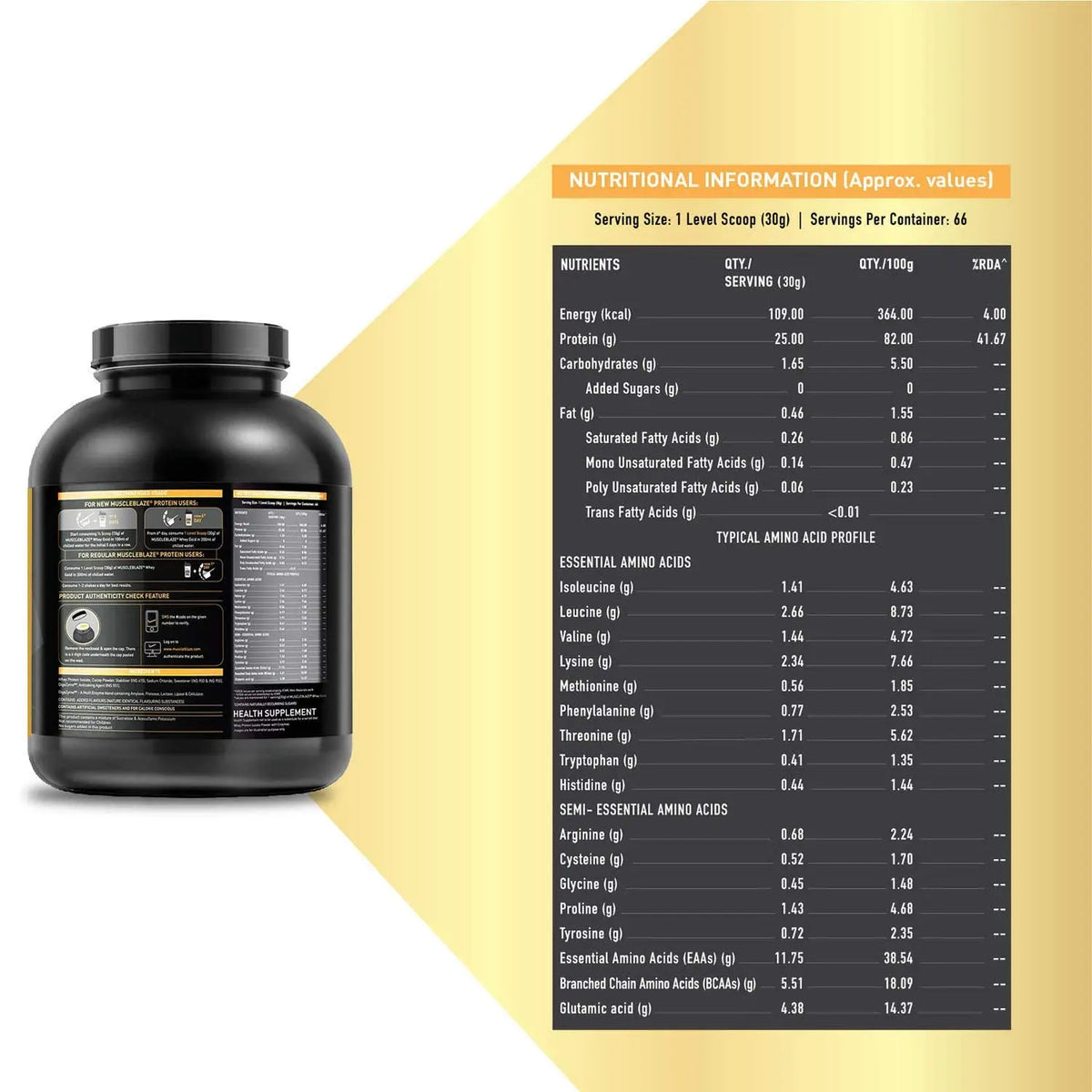 MuscleBlaze Whey Gold, 100% Whey Protein Isolate Product vendor