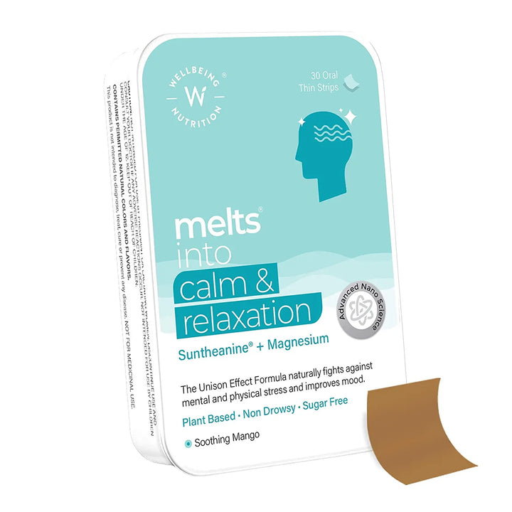 Wellbeing Nutrition Melts Calm & Relaxation | Suntheanine + Magnesium (30 Oral Strips) Product vendor