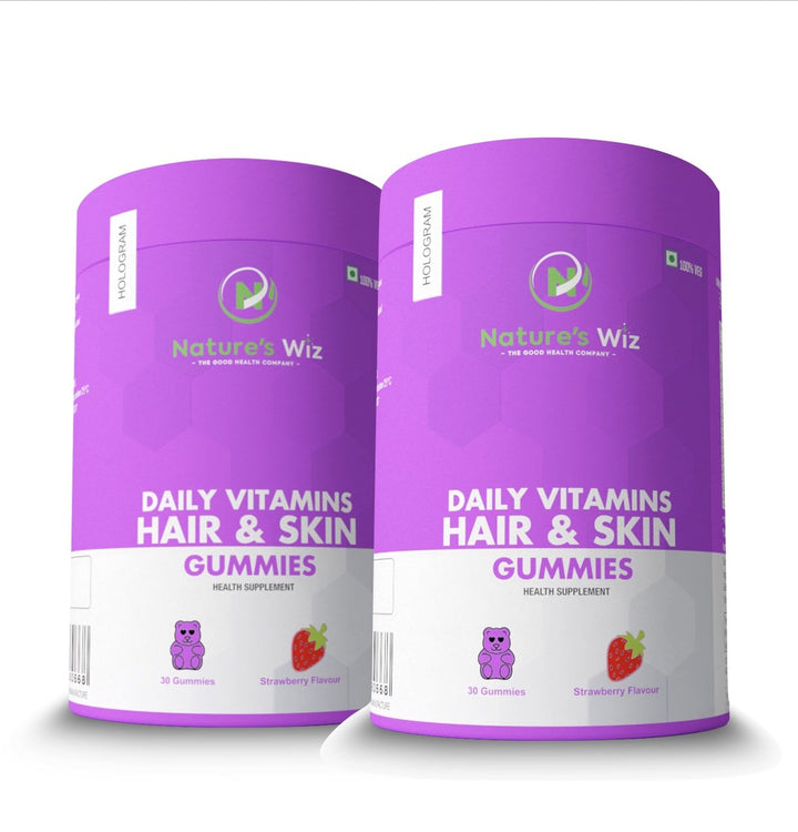 Nature’s Wiz Daily vitamin Hair &amp; Skin Gummies - Halt